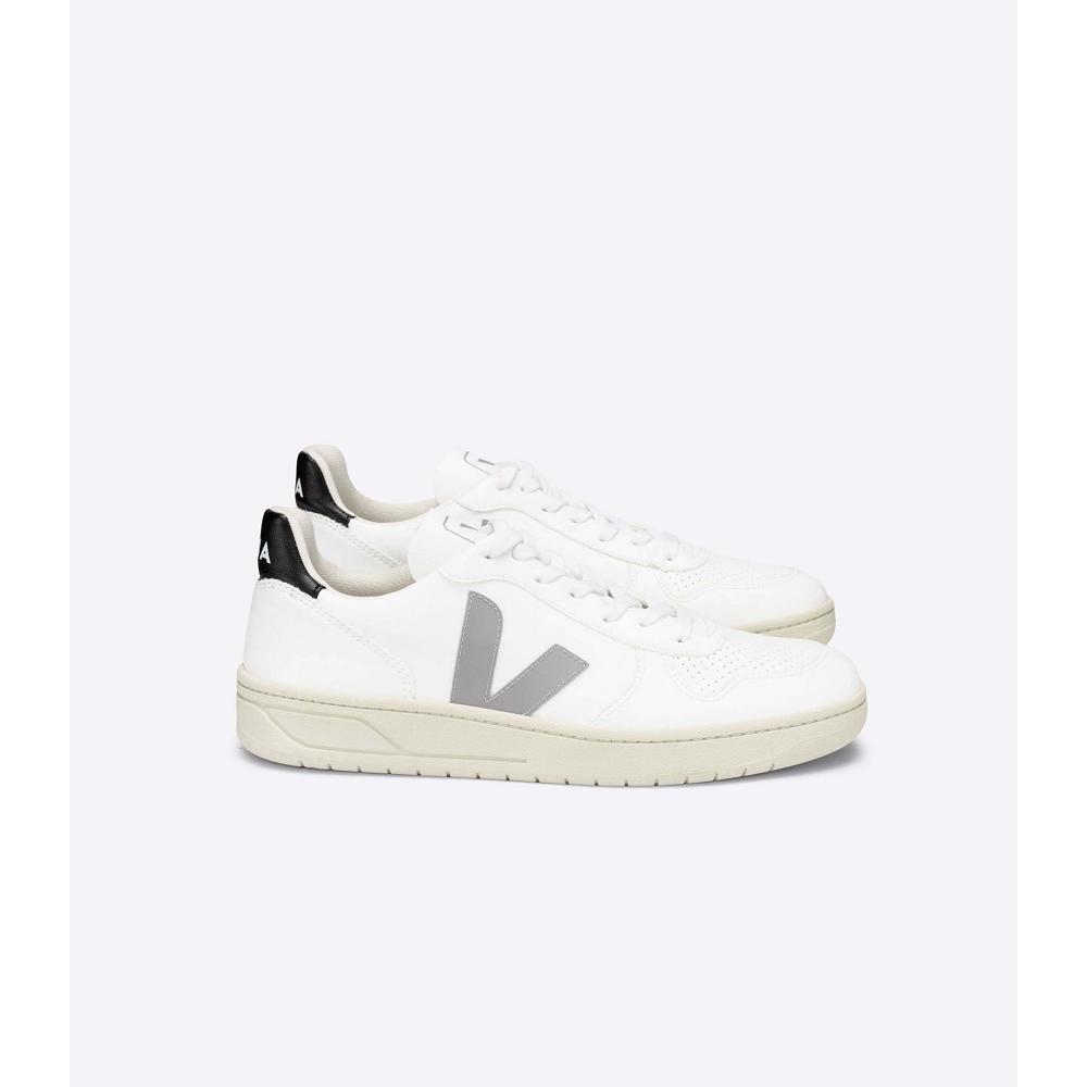 Men\'s Veja V-10 CWL Shoes White/Grey/Black | ZA 281KOR